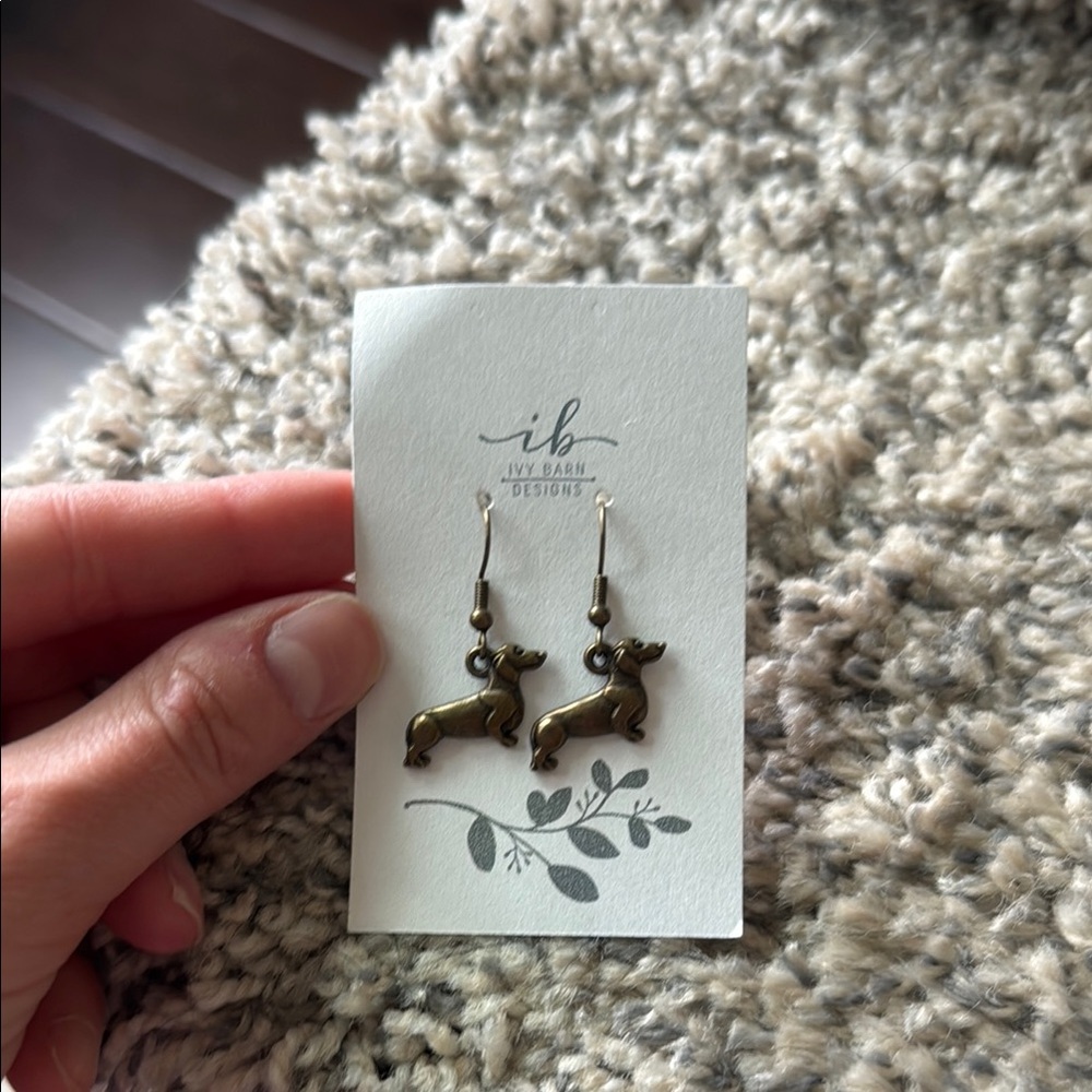 Ivy Barn Designs Bronze Dachshund Earrings